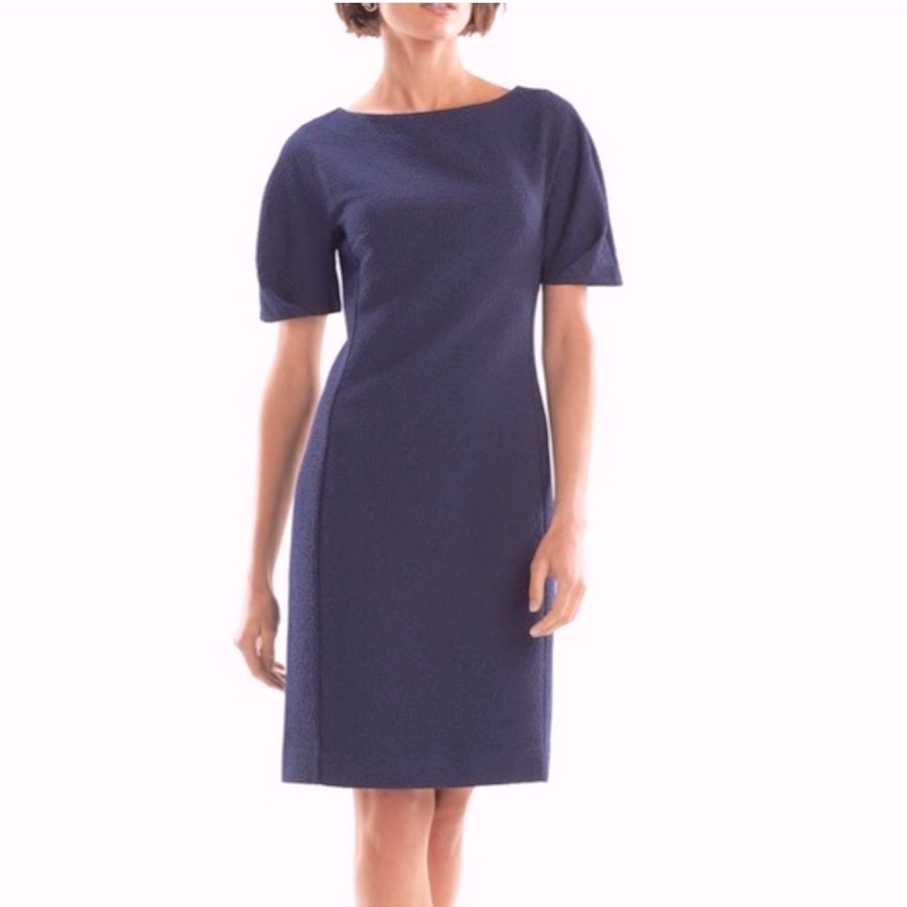 MM Lafleur Susanna Navy and Black Pebble Jacquard Dress 8